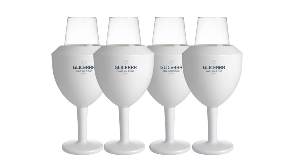 GLICERRR Wine glass cooler and holder set + glass - 4 pieces