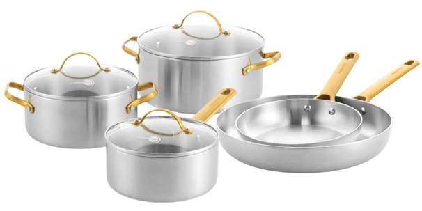 GreenPan Cookware Set Padova Reserve 5-piece - Triply Stainless - cooking pots ø 18, 20, 24 cm & frying pans ø 24 & 28cm