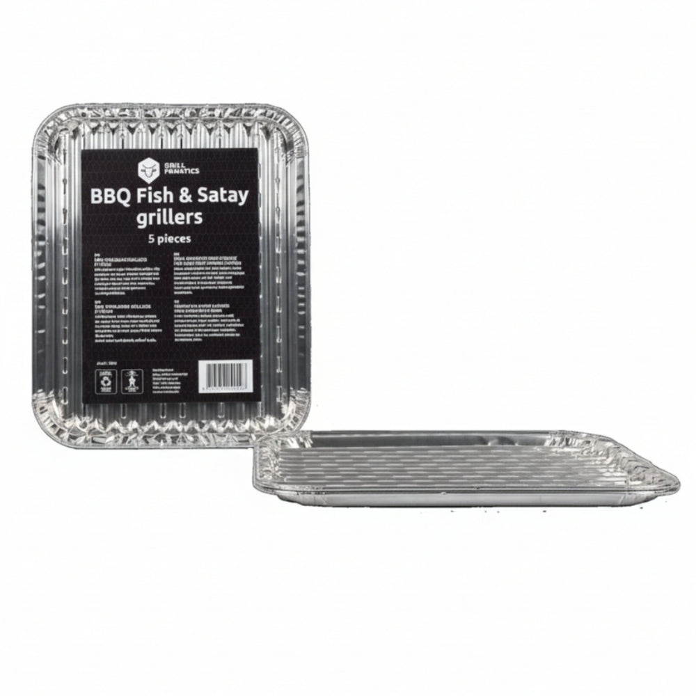 Grill Fanatics Grill Tray Aluminium 28 x 23 cm - BBQ Tray 5 pcs Grey