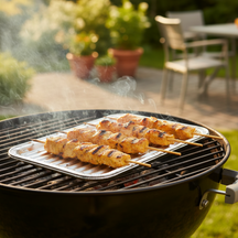 Grill Fanatics Grill Tray Aluminium 28 x 23 cm - BBQ Tray 5 pcs Grey