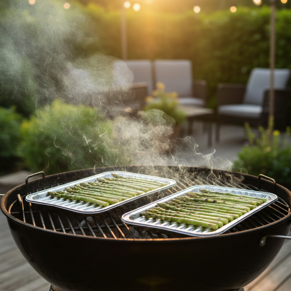 Grill Fanatics Grill Tray Aluminium 28 x 23 cm - BBQ Tray 5 pcs Grey