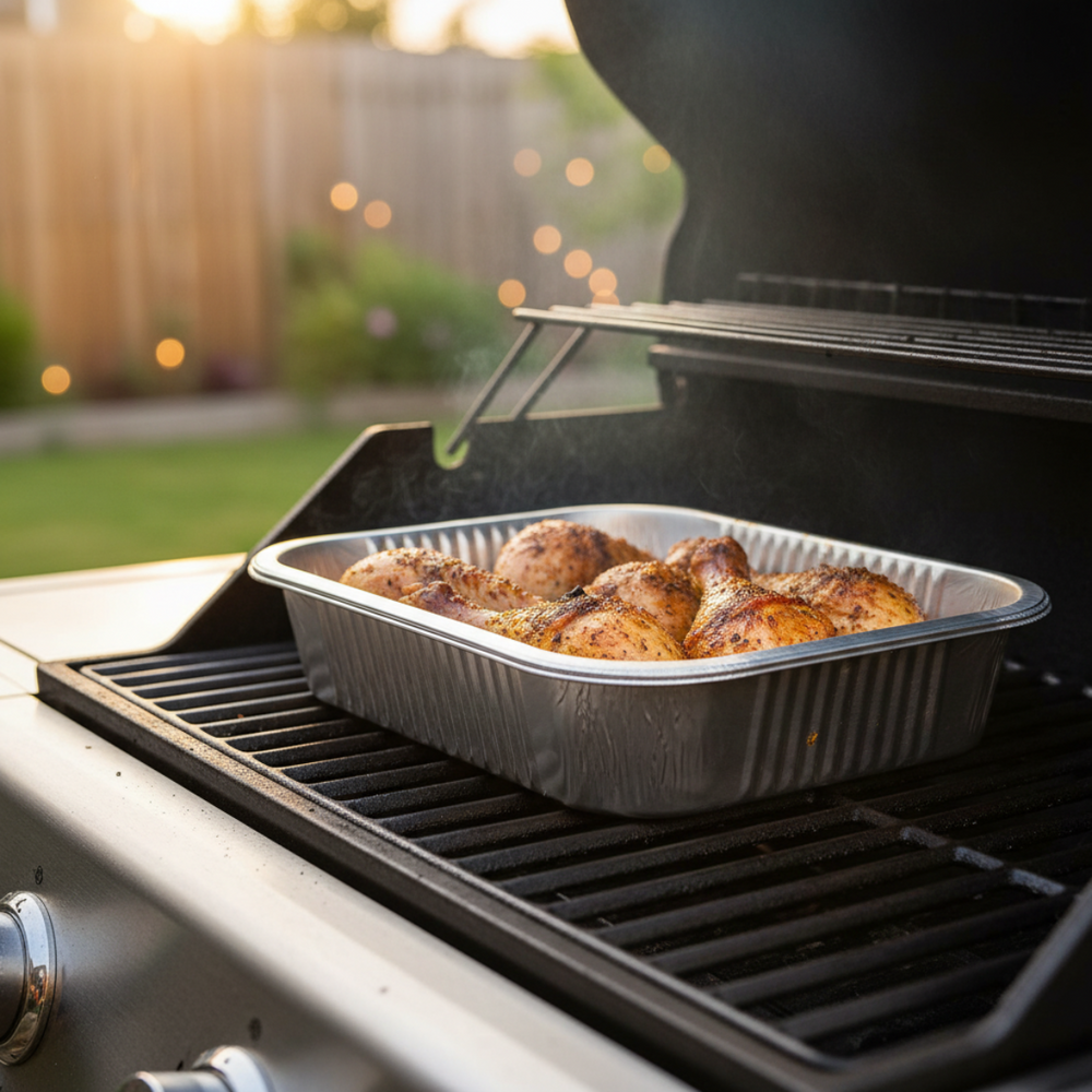 Cookinglife Grill BBQ Aluminium Trays / BBQ Grill Tray - 32 x 26 cm - 5 pieces