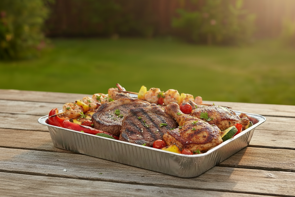 Cookinglife Grill BBQ Aluminium Trays / BBQ Grill Tray - 34 x 21 cm - 6 pieces