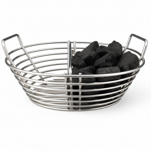 Grill Fanatics Charcoal Basket 37cm SS Grey - Coal Basket for 46cm Kamado