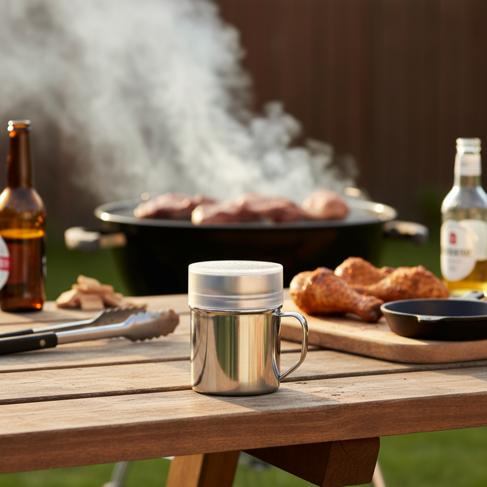 Grill Fanatics Rub Shaker Seasoning Stainless Steel 7.5 cm Grey - Spice Shaker