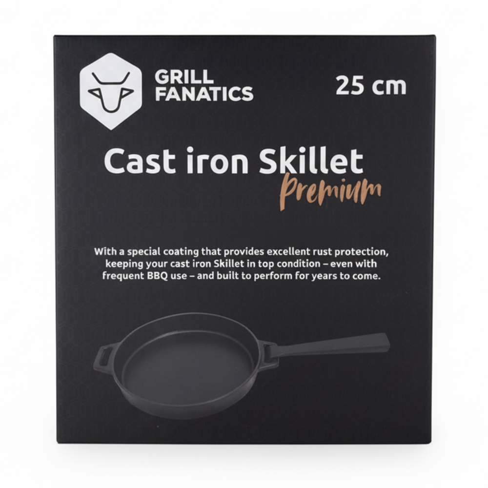 Cookinglife Grill Frying Pan / Skillet Cast Iron ø 25 cm - Detachable handle