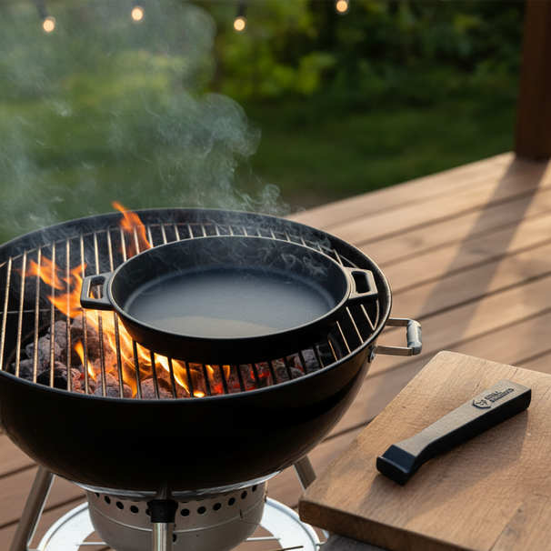 Cookinglife Grill Frying Pan / Skillet Cast Iron ø 25 cm - Detachable handle