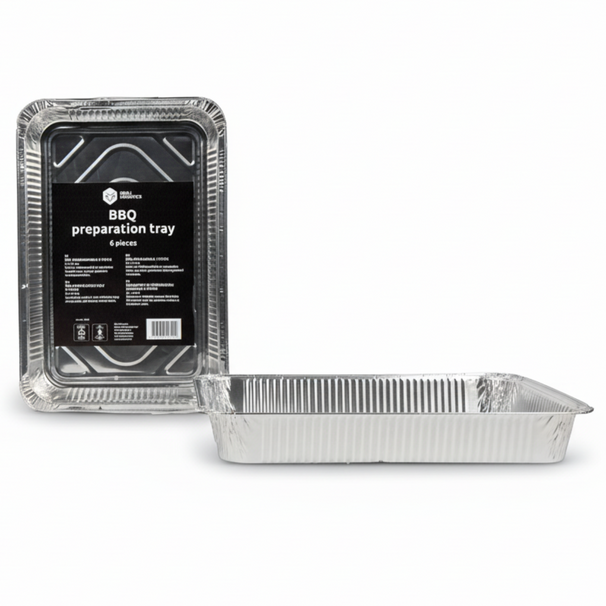 Grill Fanatics BBQ Tray Aluminium 34x21 cm - Grey - 6 pcs - Oven Dishwasher