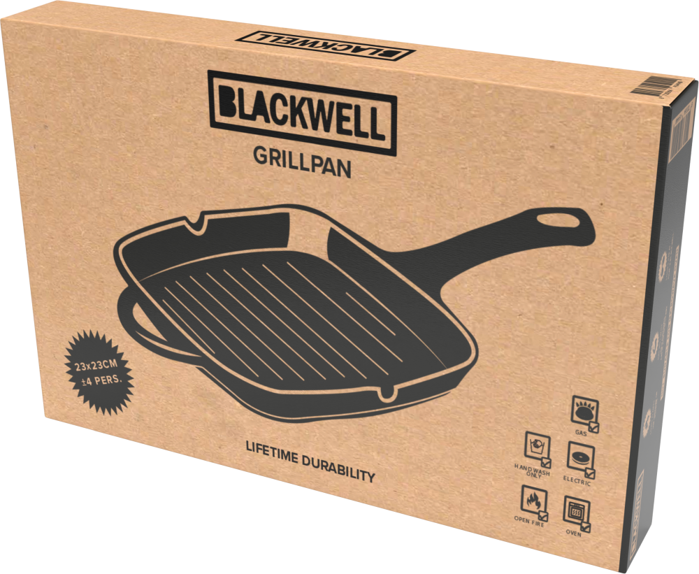 Blackwell Grill pan - Cast iron - 23 x 23 cm - without non-stick coating