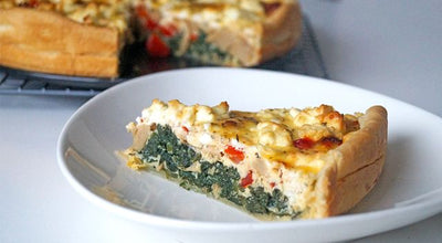 Quiche with spinach and feta