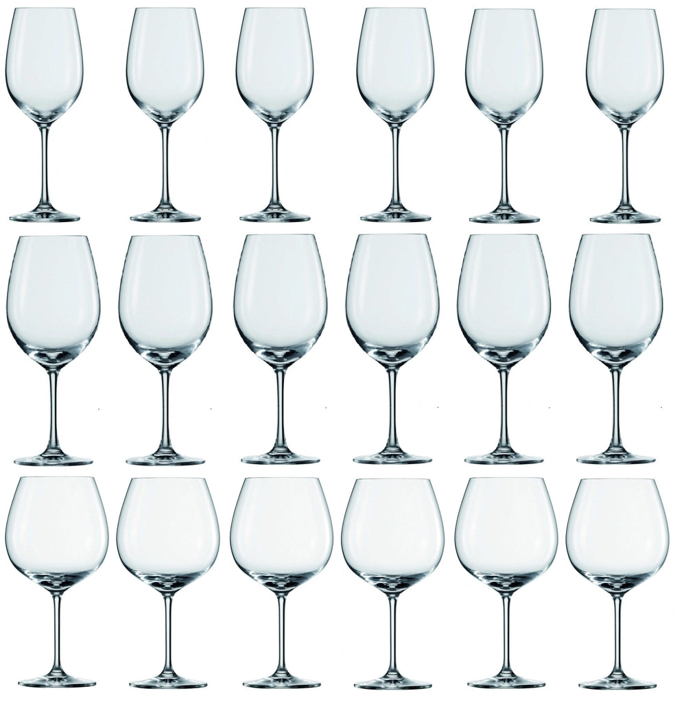 Schott Zwiesel Wine glass set Ivento (Red wine glasses. White wine glasses & Burgundy glasses) - 18 piece set