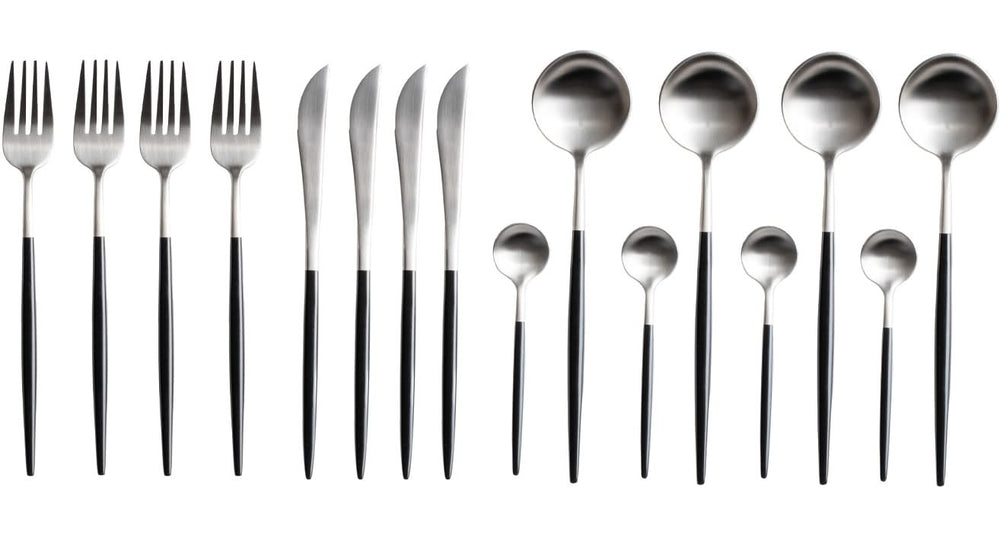 Jay Hill Cutlery set - stainless steel - Black - 16-piece / 4 people