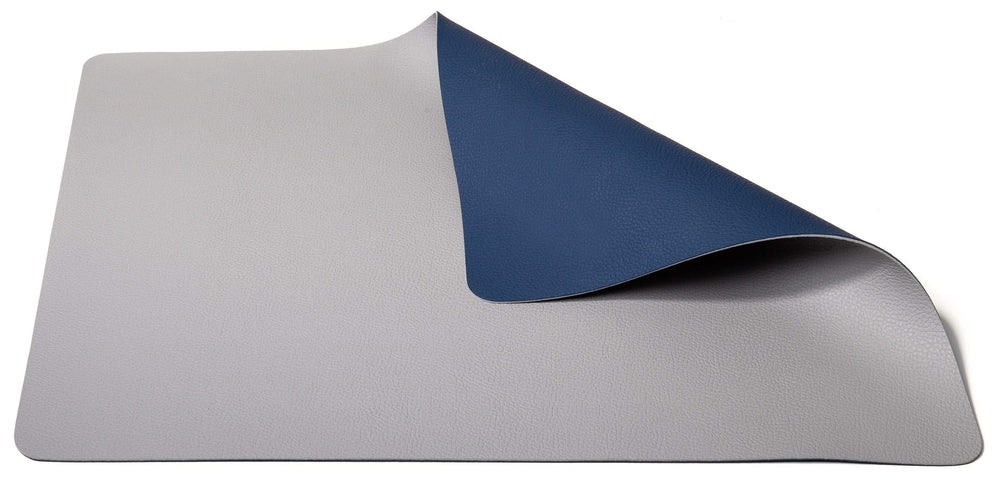 Jay Hill Placemat - Vegan leather - Gray / Blue - double sided - 46 x 33 cm