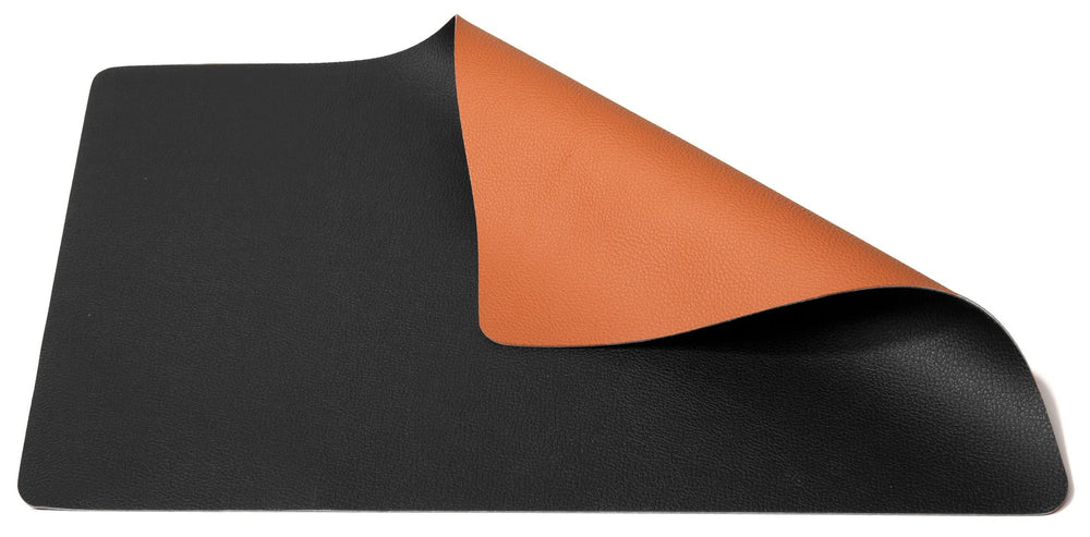 Jay Hill Placemat - Vegan leather - Cognac / Black - double sided - 46 x 33 cm