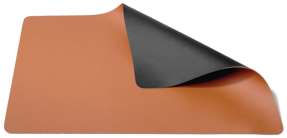 Jay Hill Placemat - Vegan leather - Cognac / Black - double sided - 46 x 33 cm