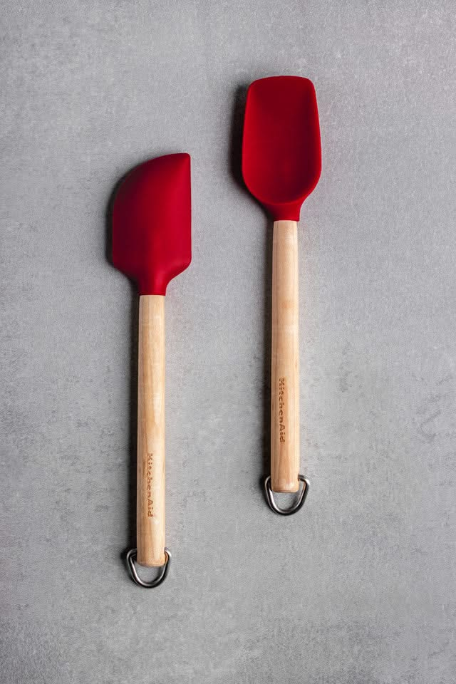 KitchenAid Spatula set Core Imperial Red Birch Wood 2-piece