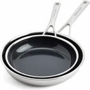 KitchenAid Frying pan set - Multi-Ply stainless steel - ø 24 and 28 cm -. Ceramic non-stick coating