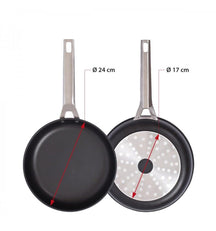 Valira Frying pan set Aire - Black - ø 24 and 28 cm - standard non-stick coating