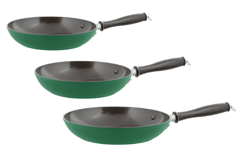 Sambonet Frying pan set Vintage ø 20 / 24 & 28 cm - Green - Also suitable for induction