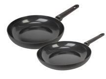 Cookinglife Frying pan set Black Cera Ø 24 and 28 cm – suitable for all heat sources – ceramic non-stick coating 