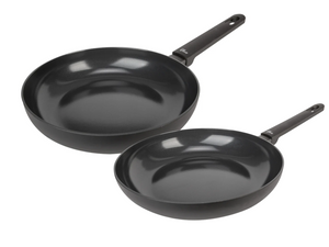 Cookinglife Frying pan set Black Cera Ø 24 and 28 cm – suitable for all heat sources – ceramic non-stick coating 