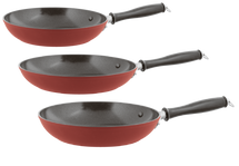 Sambonet Frying pan set Vintage ø 20 / 24 & 28 cm - Red - Also suitable for induction