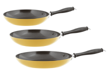 Sambonet Frying pan set Vintage ø 20 / 24 & 28 cm - Yellow - Also suitable for induction