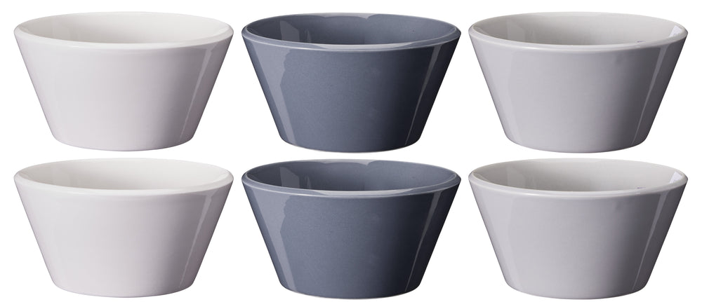 Cookinglife Soup Bowls / Bowls - Siaki White / Blue / Gray ø 14 cm - Porcelain - 6 pieces
