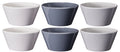 Cookinglife Soup Bowls / Bowls - Siaki White / Blue / Gray ø 14 cm - Porcelain - 6 pieces