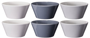 Cookinglife Soup Bowls / Bowls - Siaki White / Blue / Gray ø 14 cm - Porcelain - 6 pieces