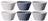 Cookinglife Soup Bowls / Bowls - Siaki White / Blue / Gray ø 14 cm - Porcelain - 6 pieces