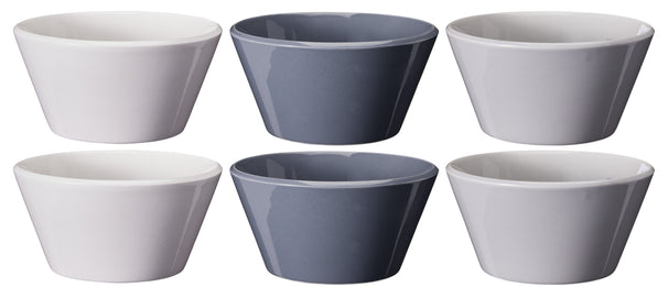 Cookinglife Soup Bowls / Bowls - Siaki White / Blue / Gray ø 14 cm - Porcelain - 6 pieces