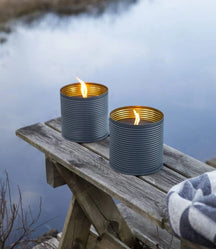 Living by Heart Outdoor Candle in Tin - ø 15 cm - Light Blue