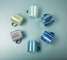 Le Creuset Mugs - Metallic Blue - 350 ml - 4 pieces.