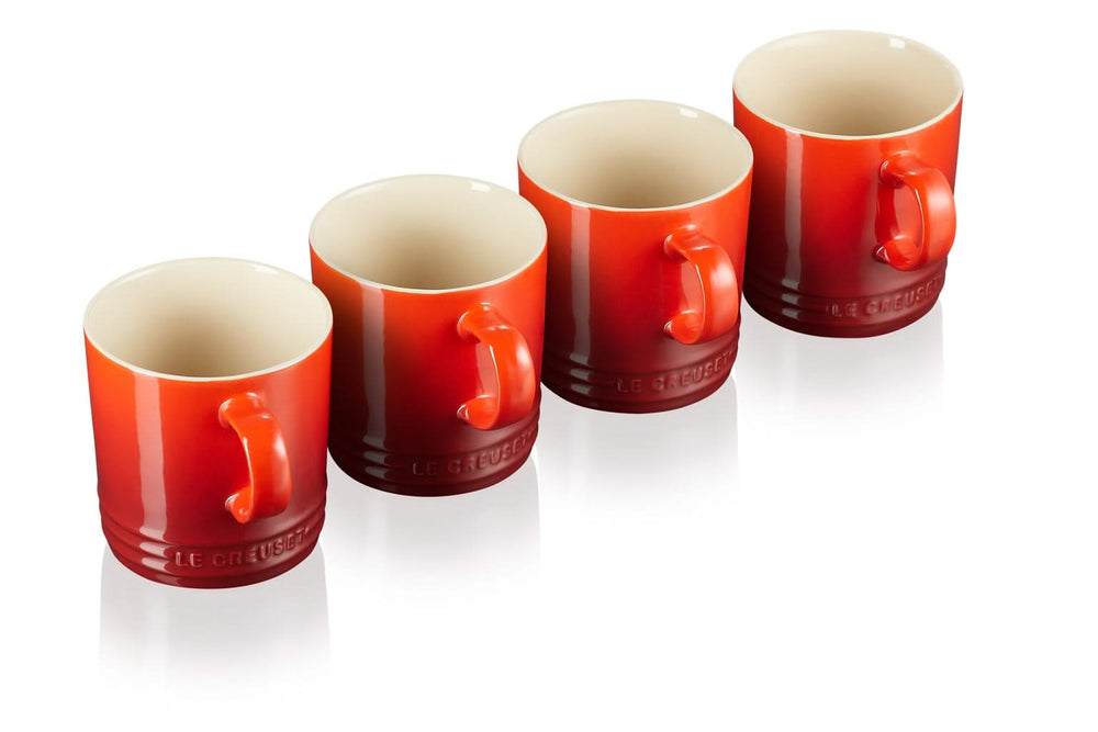 Le Creuset Mugs - cherry red - 350 ml - 4 pieces