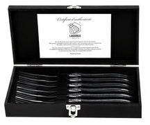 Laguiole Style de Vie Steak forks Luxury Line Black Ebony - 6 pieces