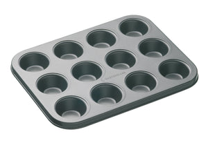 MasterClass Muffin Pan 12-cup - Steel 26x20 cm - Cupcake Tin - Non-Stick