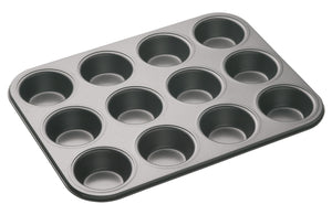 MasterClass Muffin Pan 12-cup - Steel 35 x 27 cm - Cupcake Tin - Non-Stick