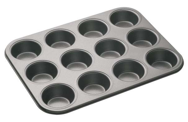 MasterClass Muffin Pan 12-cup - Steel 35 x 27 cm - Cupcake Tin - Non-Stick