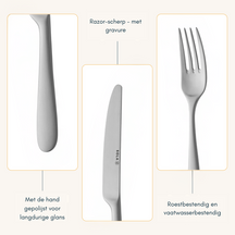 Sola Cutlery Set Nordica MAT - 18/10 Stainless Steel - 70 pieces / 8 people