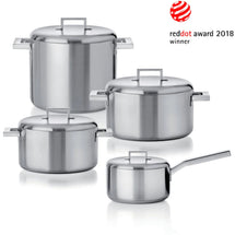 Mepra Cookware set Stile (Cooking pan ø 18 / 20 / 22 + sauce pan ø 16 cm) + Lids - stainless steel - 4 piece set