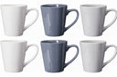 Cookinglife Mugs Siaki - White / Blue / Grey 350 ml - Porcelain - 6 pieces