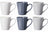 Cookinglife Mugs Siaki - White / Blue / Grey 350 ml - Porcelain - 6 pieces