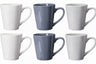 Cookinglife Mugs Siaki - White / Blue / Grey 350 ml - Porcelain - 6 pieces
