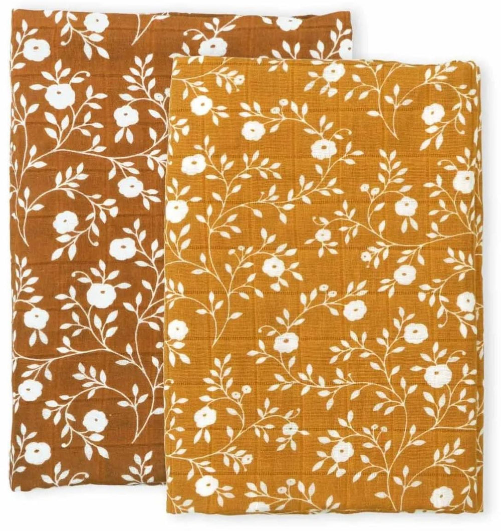 A Little Lovely Company Hydrophilic Cloth - Blossom - Caramel - 2 Pieces