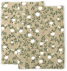 A Little Lovely Company Hydrophilic Cloth - Blossom - Dark Sage - 2 Pieces