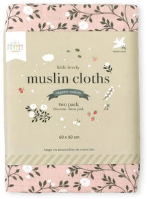 A Little Lovely Company Hydrophilic Cloth - Blossom - Dusty Pink - 2 Pieces