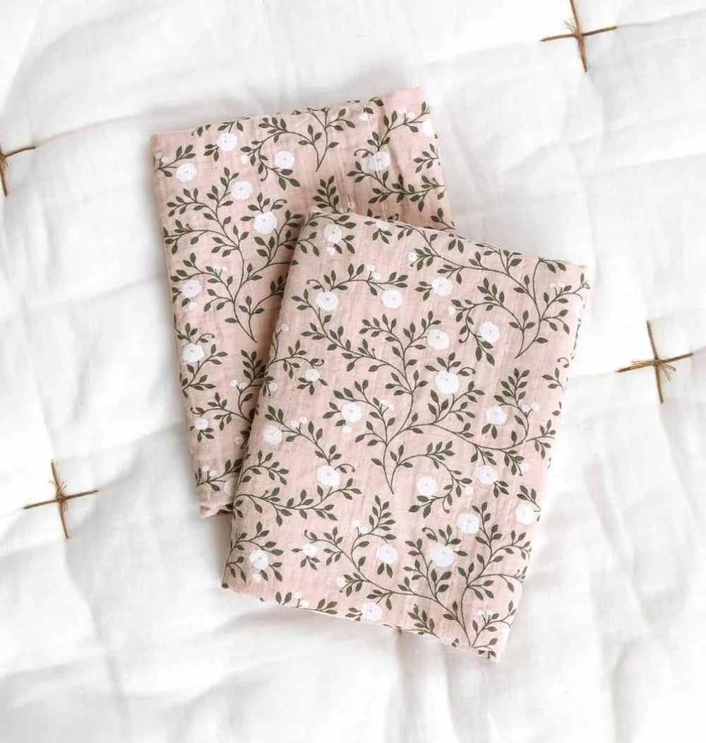 A Little Lovely Company Hydrophilic Cloth - Blossom - Dusty Pink - 2 Pieces