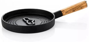 Forged Serving Pan Churrasco - Cast Iron / Olive Wood - ø 18 cm