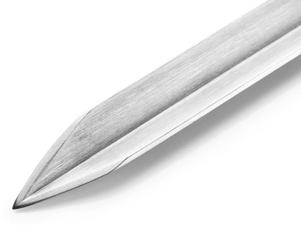 Forged BBQ Skewer Churrasco - Olive wood / Steel - V -. mould - 70cm